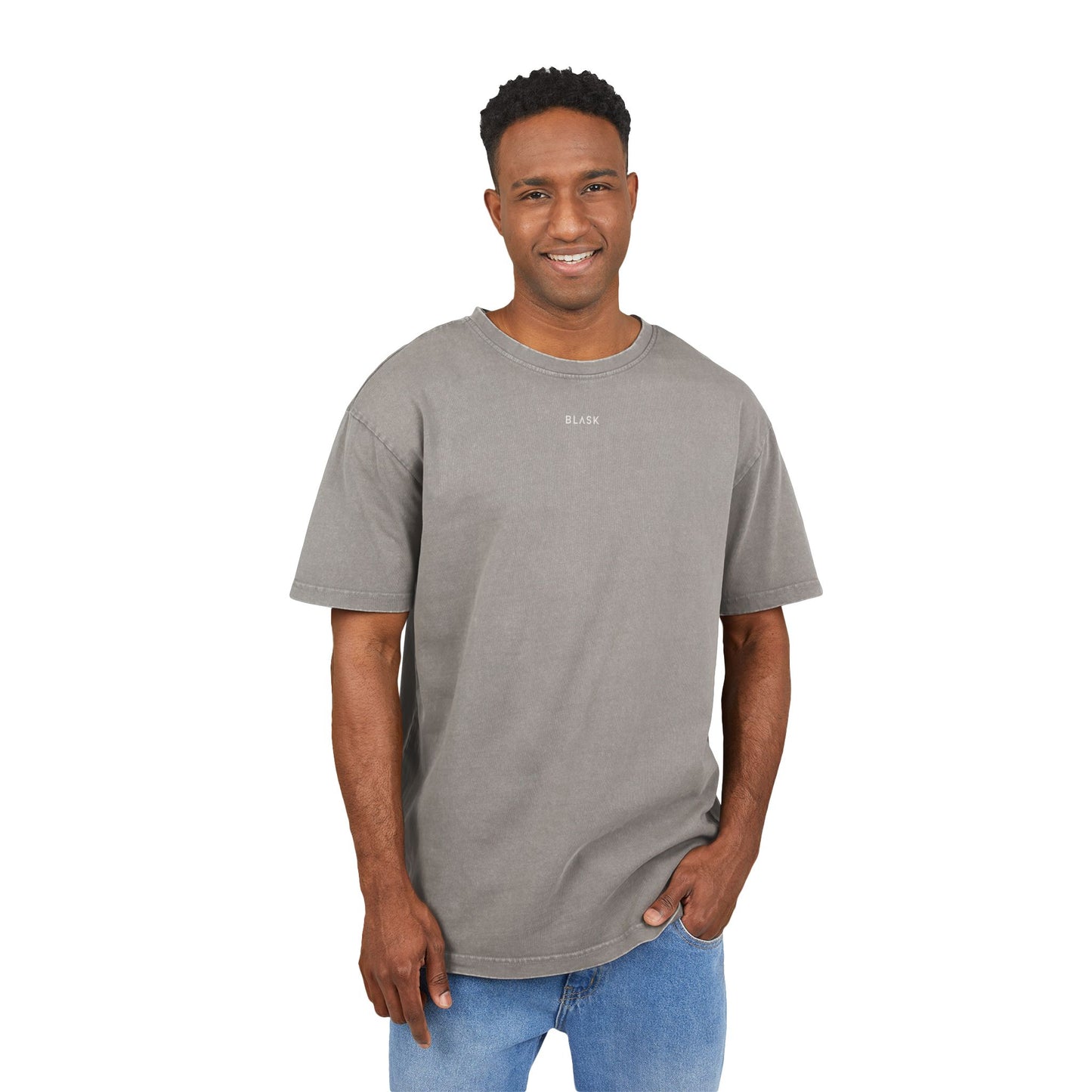 Men's Acid Washed Oversized Tee - Defined by Simplicity, Casual Streetwear