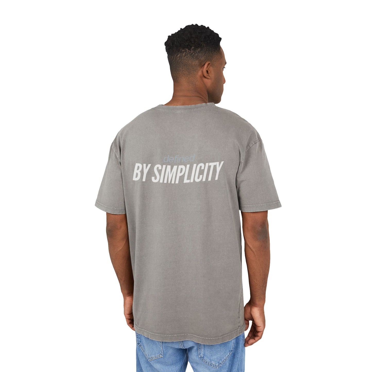 Men's Acid Washed Oversized Tee - Defined by Simplicity, Casual Streetwear