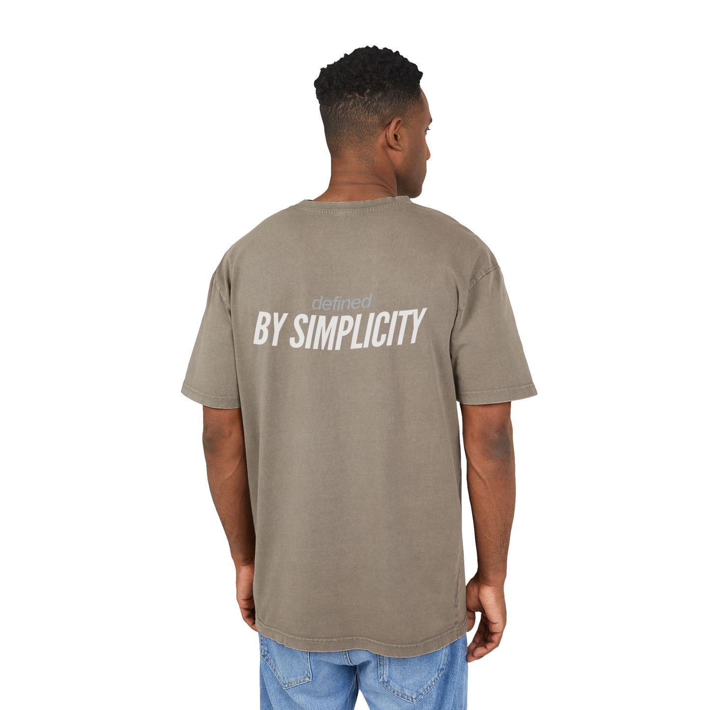 Men's Acid Washed Oversized Tee - Defined by Simplicity, Casual Streetwear