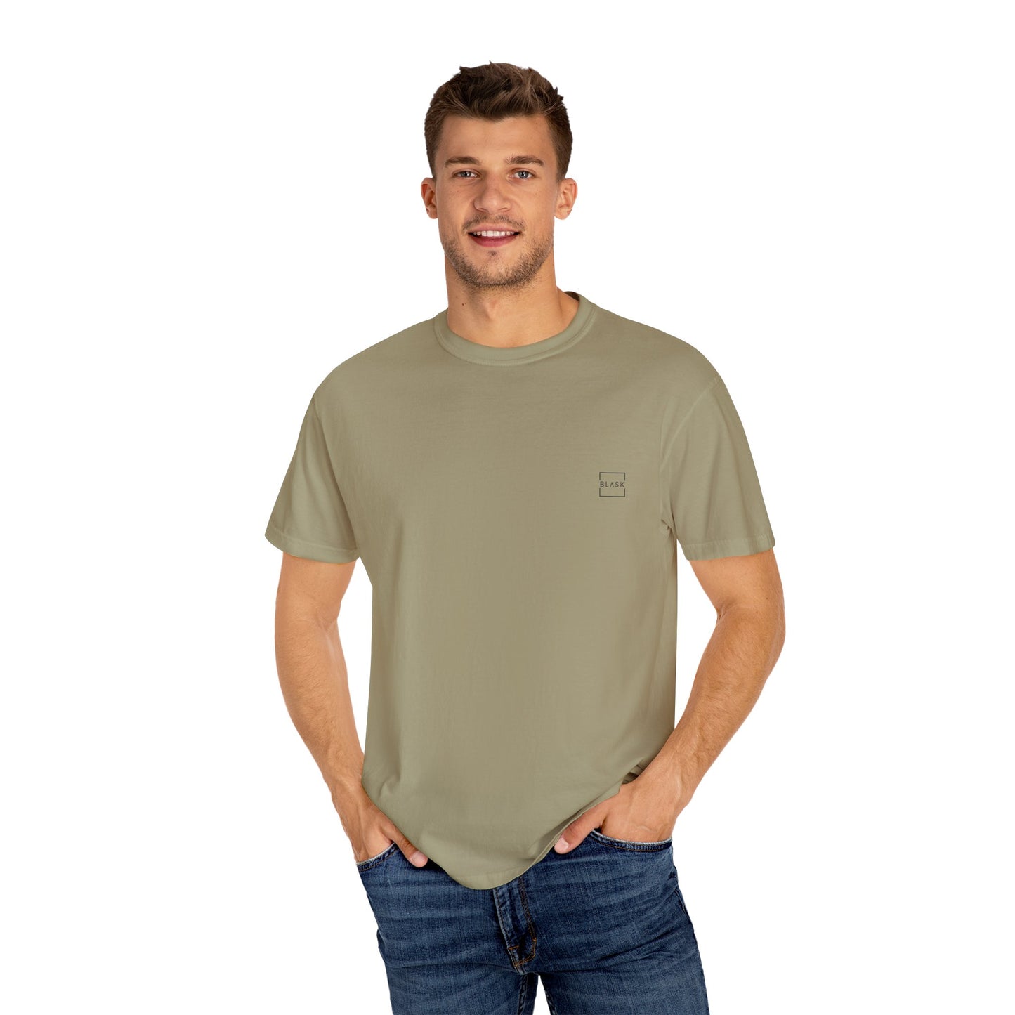 Unisex Garment-Dyed T-Shirt with Bold BLASK Design - Casual, Trendy Wear for Everyday Style