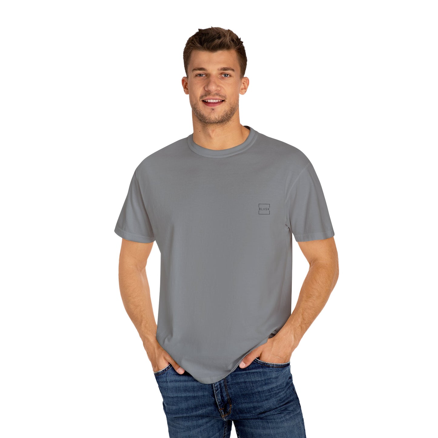 Unisex Garment-Dyed T-Shirt with Bold BLASK Design - Casual, Trendy Wear for Everyday Style